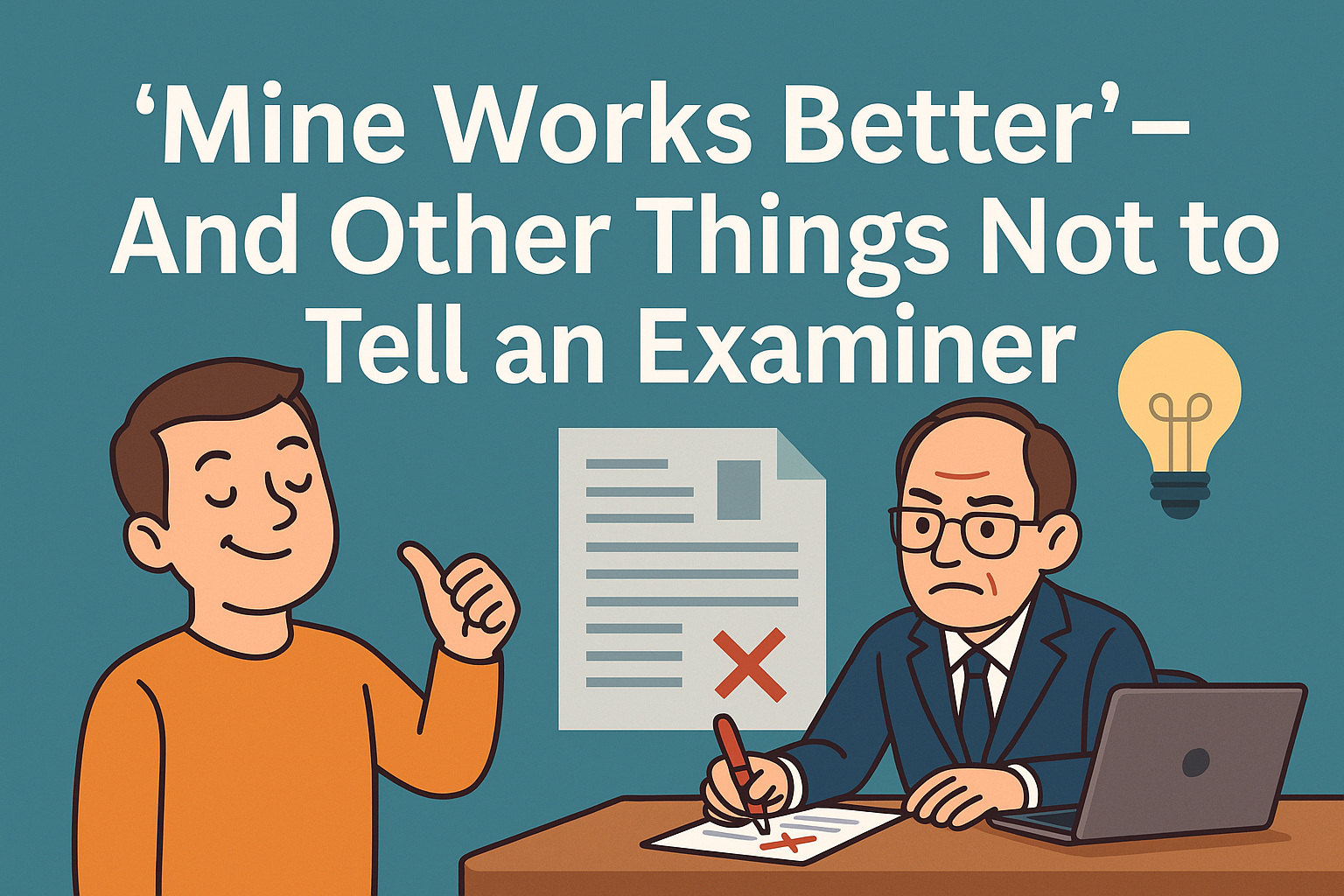 ‘Mine Works Better’ – And Other Things Not to Tell an Examiner