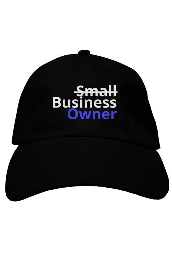 "Business Owner" Soft Baseball Cap with White & Blue Lettering - Miller IP