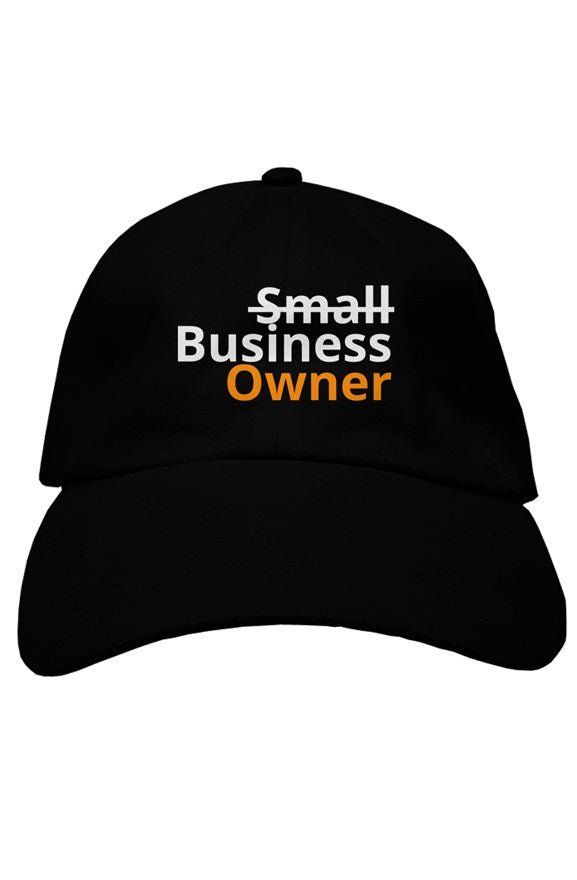 &quot;Business Owner&quot; Soft Baseball Cap with White &amp; Orange Lettering - Miller IP