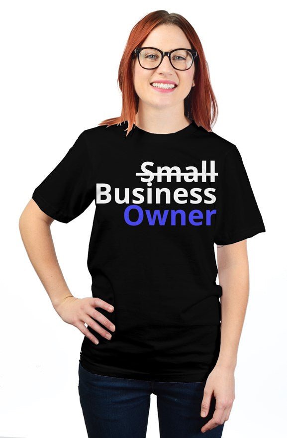 &quot;Business Owner&quot; Unisex T Shirt with White &amp; Blue Lettering - Miller IP