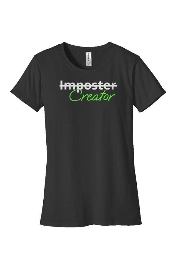 &quot;Creator&quot; Woman&#39;s Classic T Shirt with White &amp; Green Lettering - Miller IP