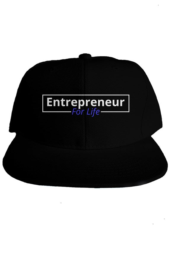 "Entrepreneur For Life" Classic Snapback with White & Blue Lettering