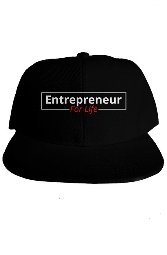 "Entrepreneur For Life" Classic Snapback with White & Red Lettering