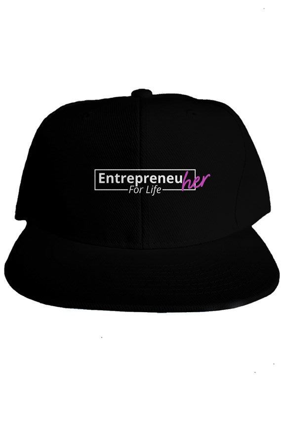 "EntrepreneuHER For Life" Classic Snapback with White & Pink Lettering