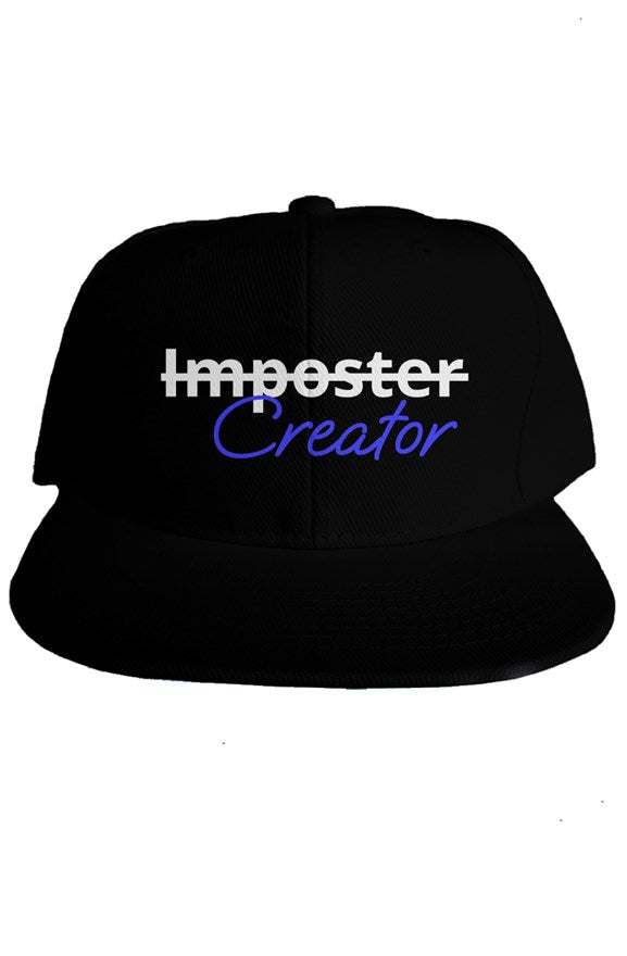 "Hustler Not Imposter" Classic Snapback with White & Blue Lettering