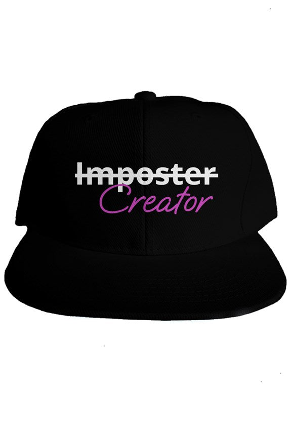 "Hustler Not Imposter" Classic Snapback with White & Pink Lettering
