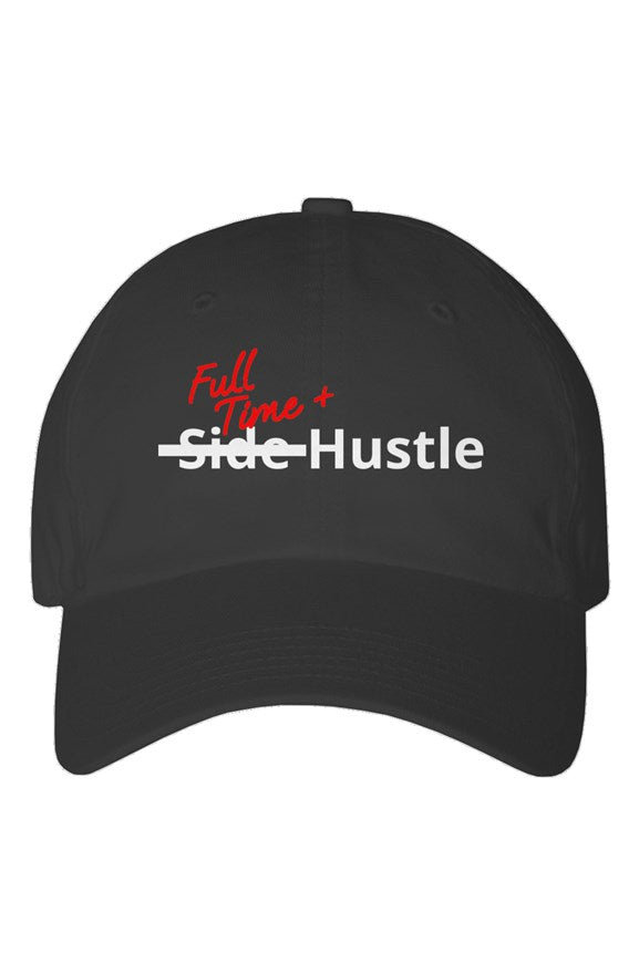 "Full Time+ Hustle" Youth Dad Hat with White & Red Lettering
