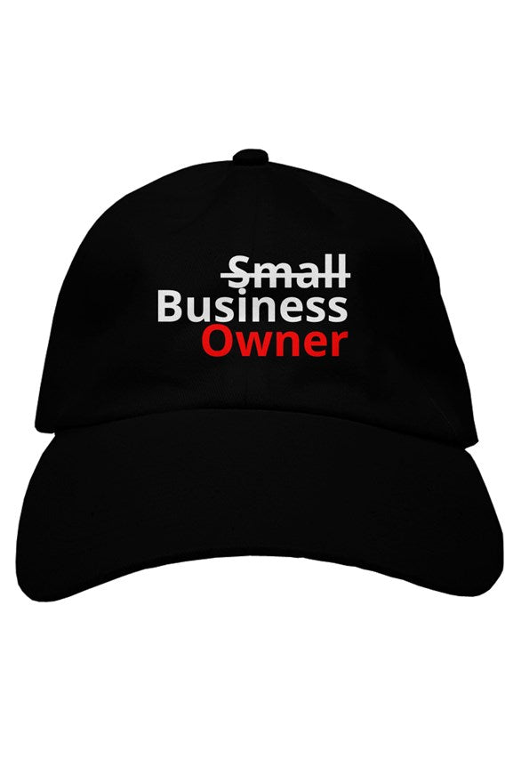 "Business Owner" Soft Baseball Cap with White & Red Lettering