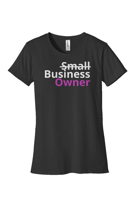 "Business Owner" Woman's Classic T Shirt with White & Pink Lettering