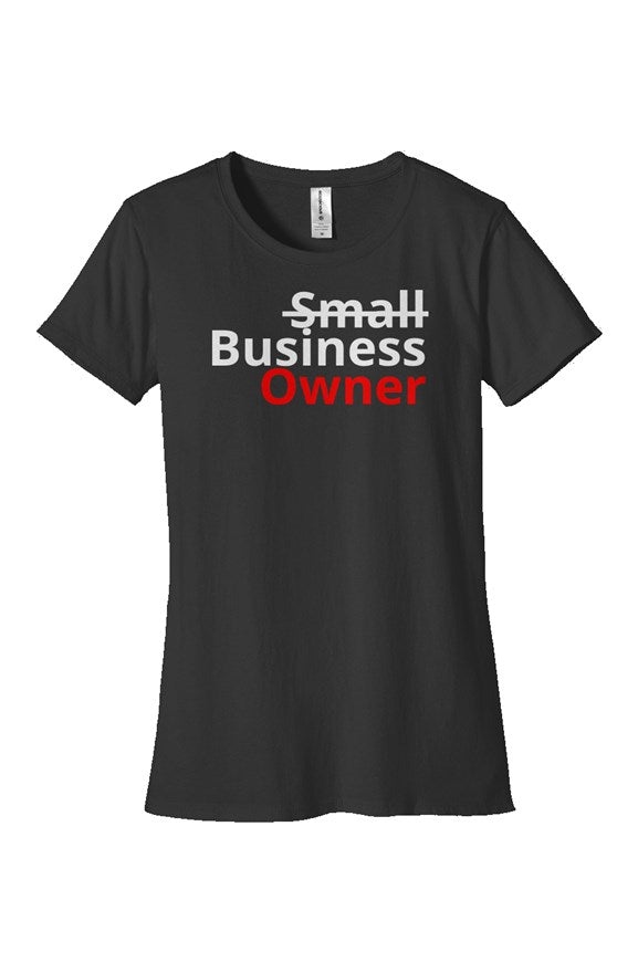 "Business Owner" Woman's Classic T Shirt with White & Red Lettering