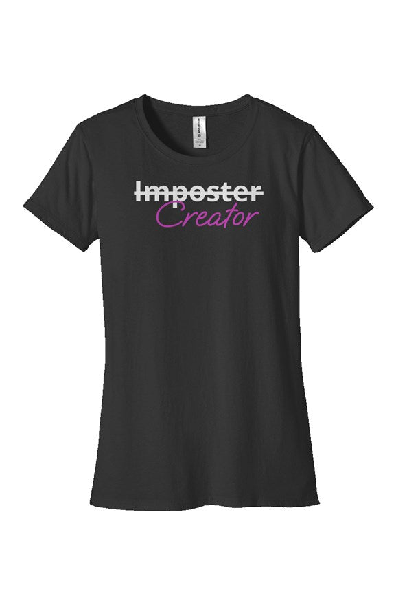 "Creator" Woman's Classic T Shirt with White & Pink Lettering