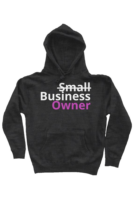 "Business Owner" Heavy Weight Pullover Hoodie with White & Pink Lettering
