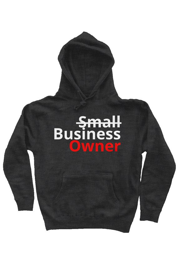 "Business Owner" Heavy Weight Pullover Hoodie with White & Red Lettering