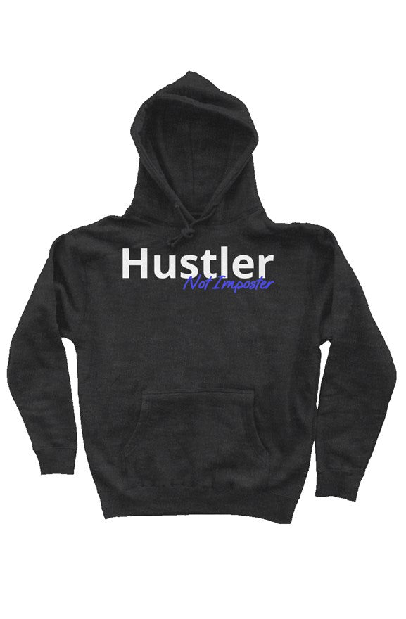 "Hustle For Life" Heavy Weight Pullover Hoodie with White & Blue Lettering