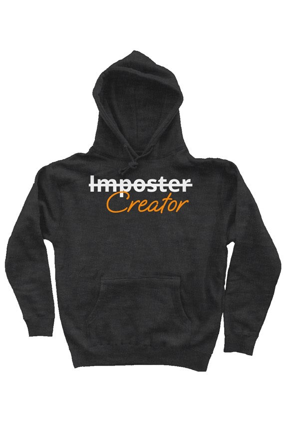 "Creator" Heavy Weight Pullover Hoodie with White & Orange Lettering