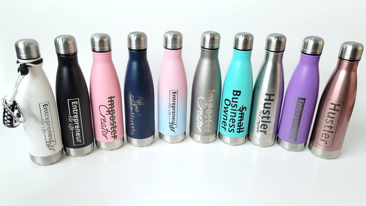 "Entrepreneur" Sport Water Bottles - High Quality Stainless Steel, Insulated, Dual Walled, Vacuum Sealed Water Bottles